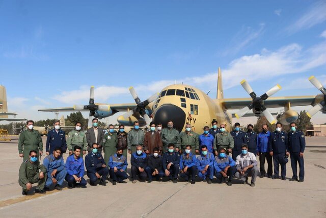 بازسازی هواپیمای ترابری C-130 در پایگاه شهید دوران شیراز